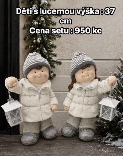 Děti v bundách s lucernou set 